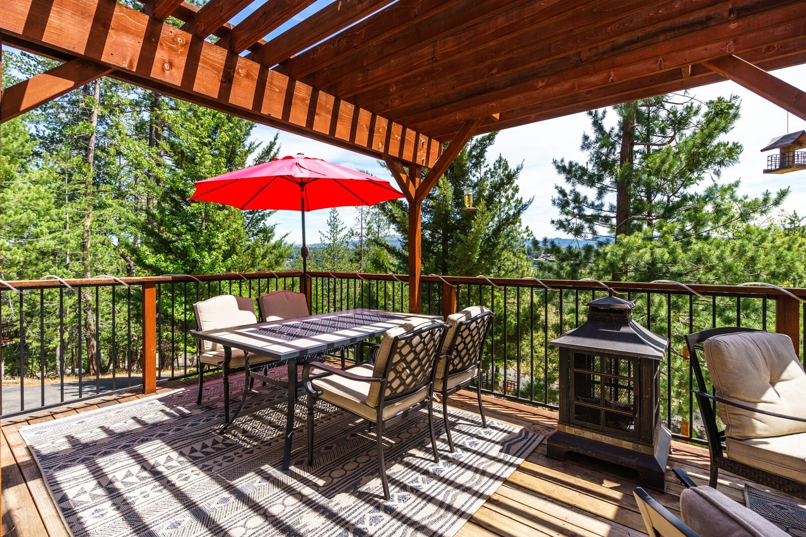 Deck and seating. Pine Mountain Lake Vacation Rental, "The Happy Place", Unit 15 Lot 41.