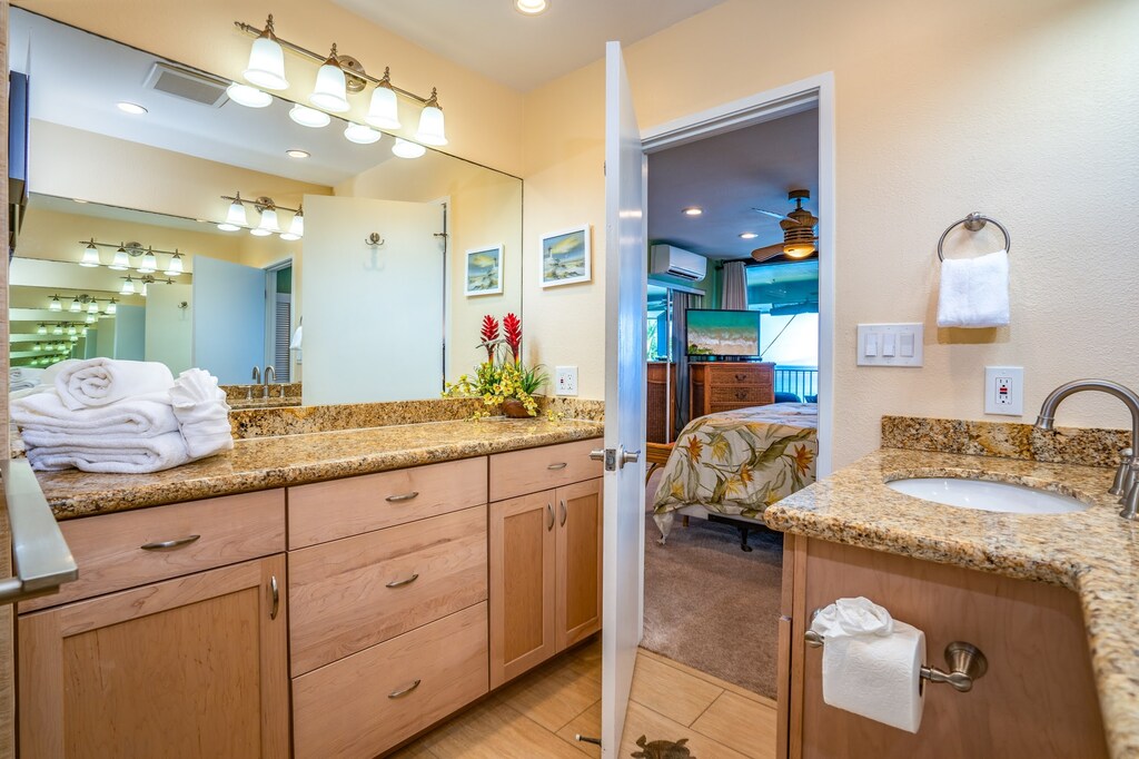 Imagine getting ready in this spacious master bathroom