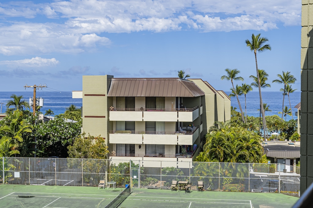 You can catch peek a boo ocean views or a game of tennis