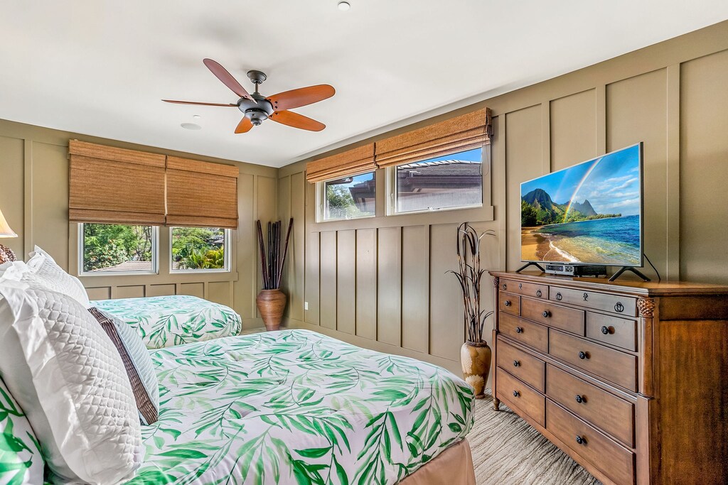 Television in the bedroom for the select viewer.