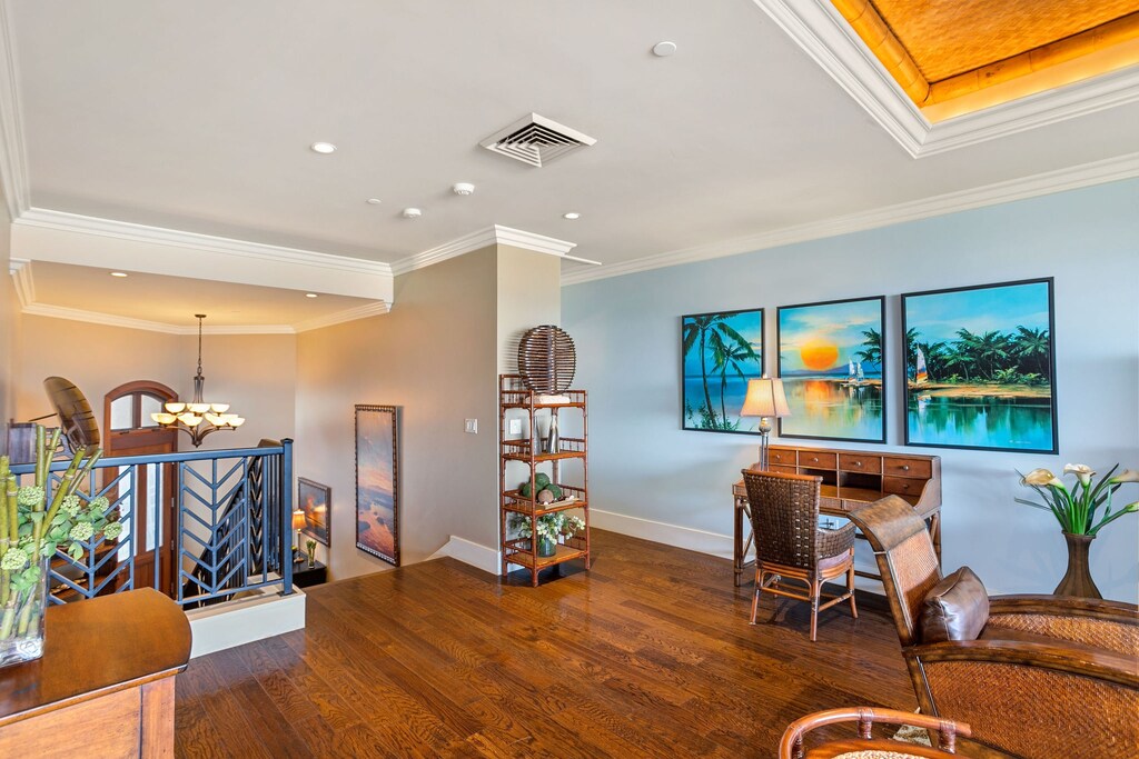 Spacious landing into the living area upstairs.