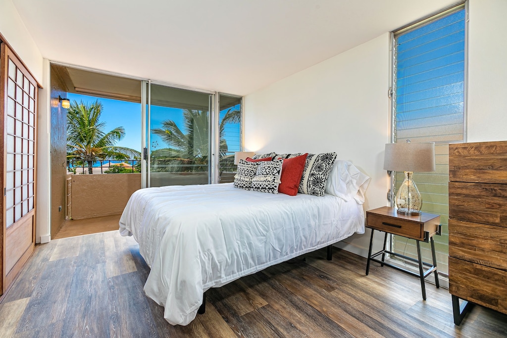 Spacious primary Bedroom with Ocean Views