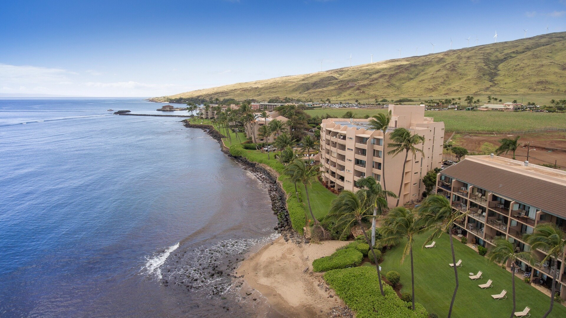 Aerial of Island Sands along Ma'alaea shoreline Aerial of Island Sands along Ma'alaea shoreline