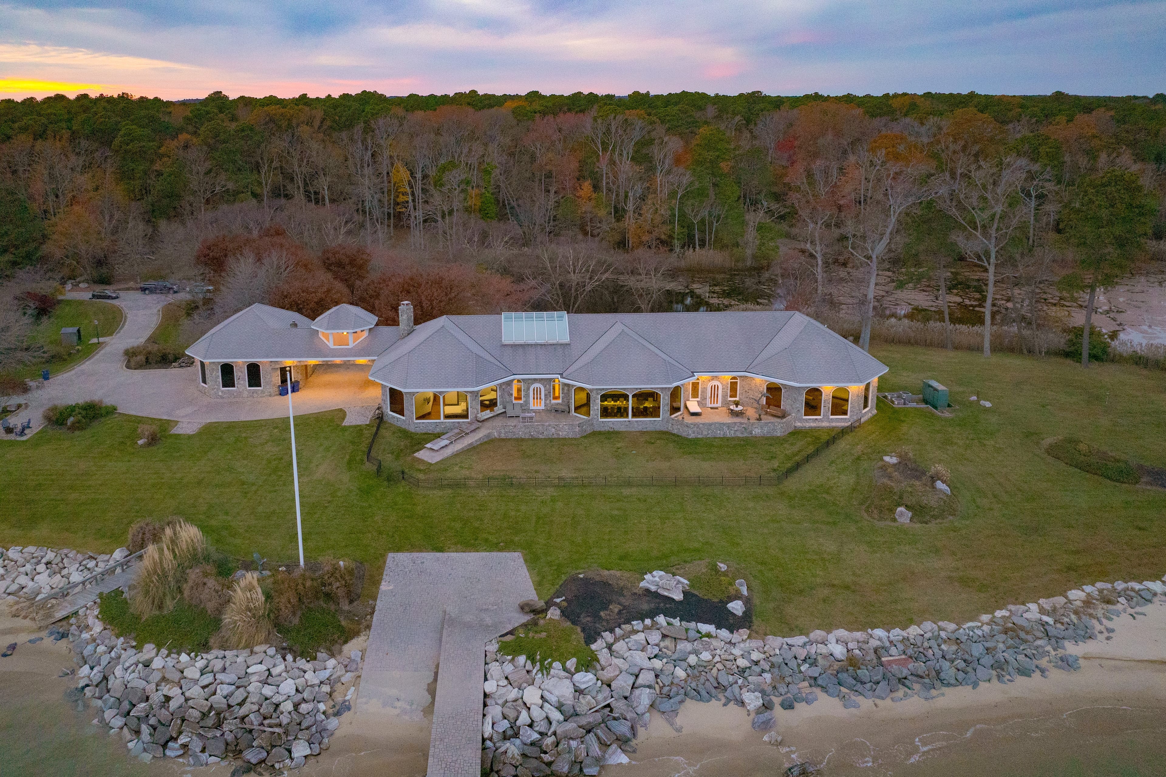 Waterfront property along the bay.