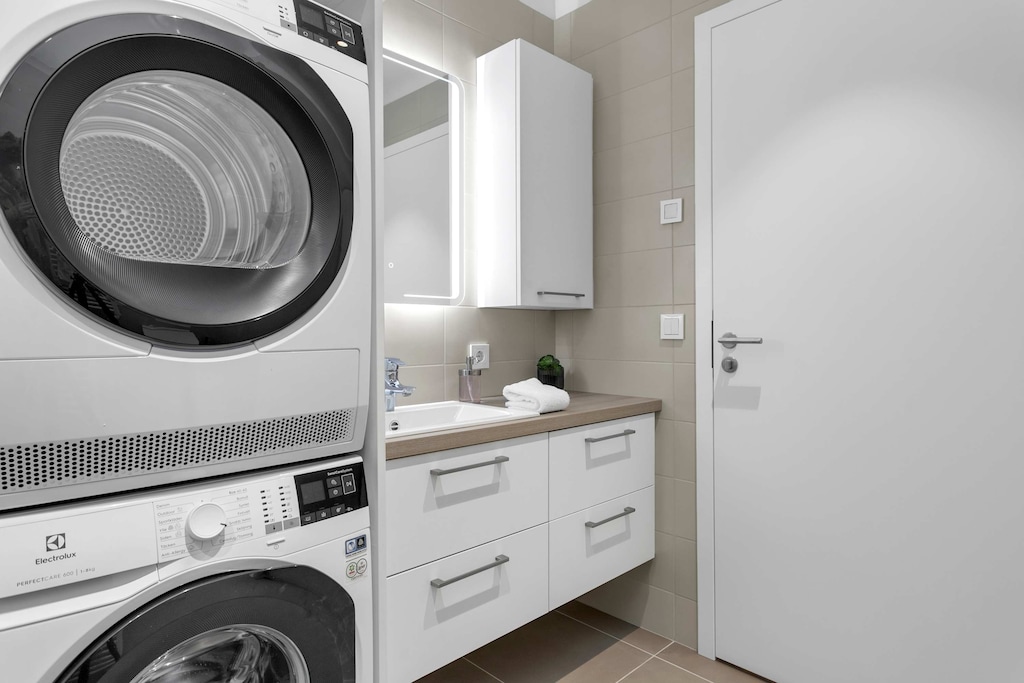 Bathroom with laundry