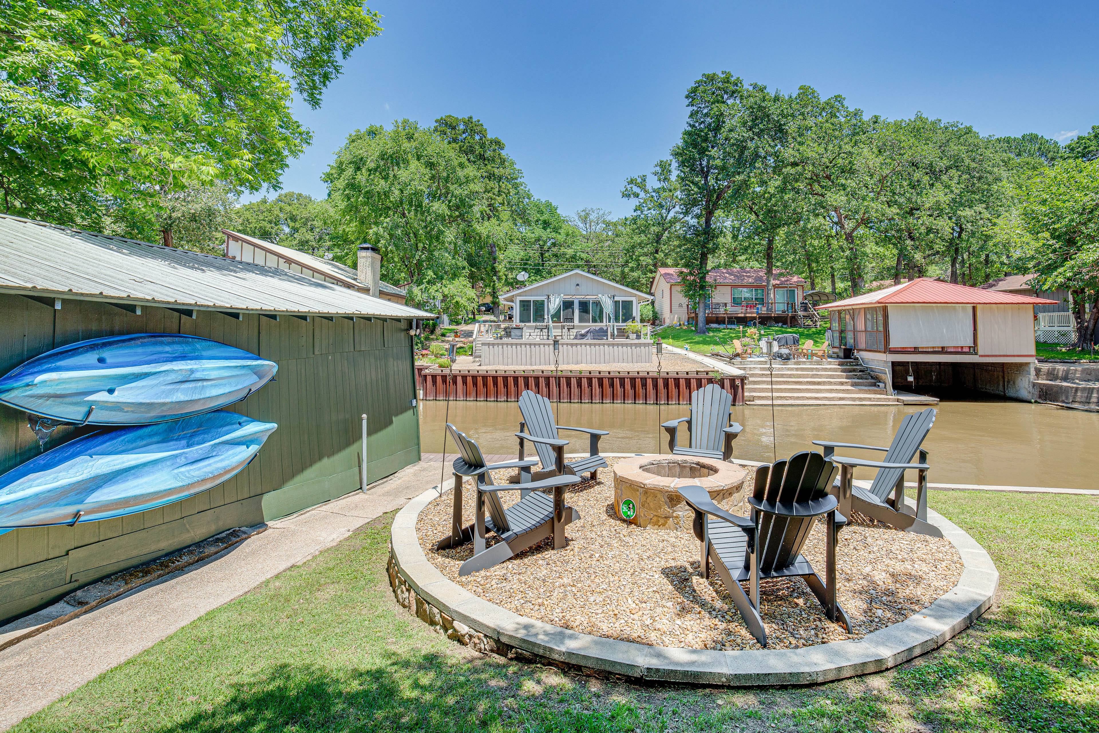 Spacious Deck: Waterfront Home in Gun Barrel City!