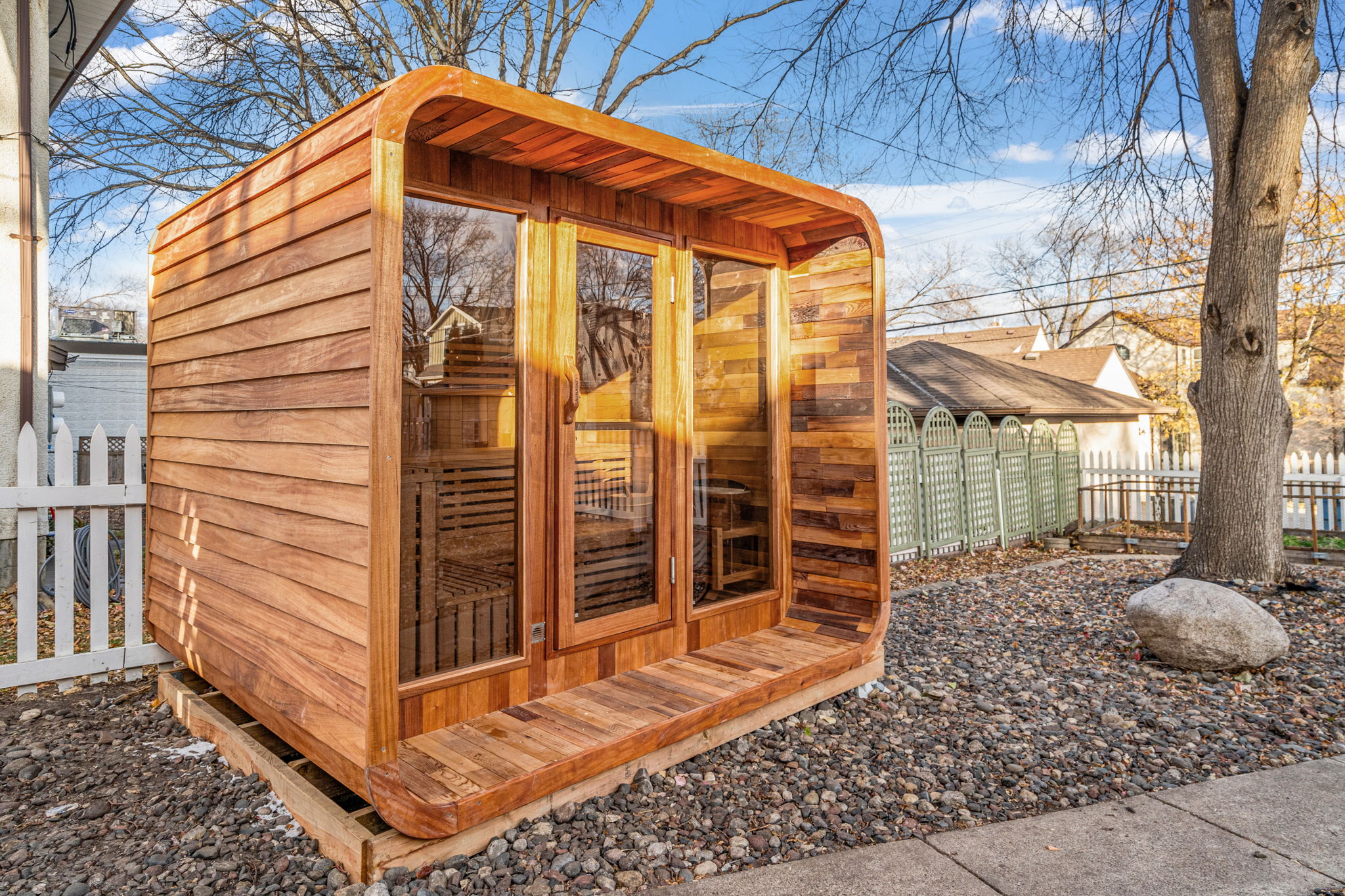 Outdoor Sauna in the backyard