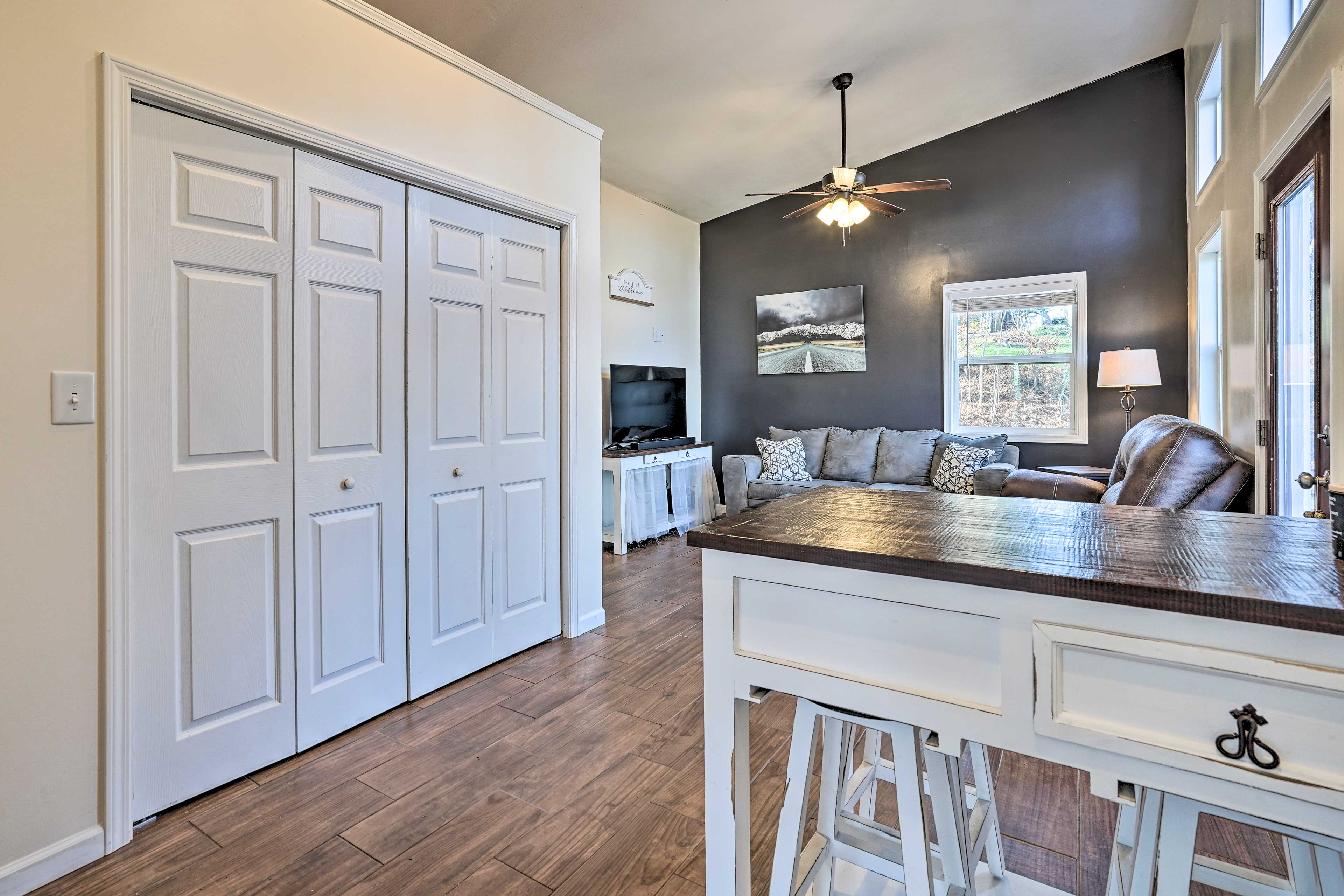 Gray Home w/ View of Boone Lake + Fire Pit!