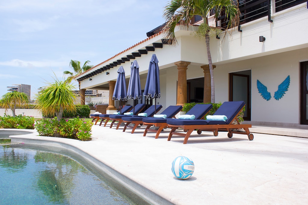 Poolside with lounge chairs