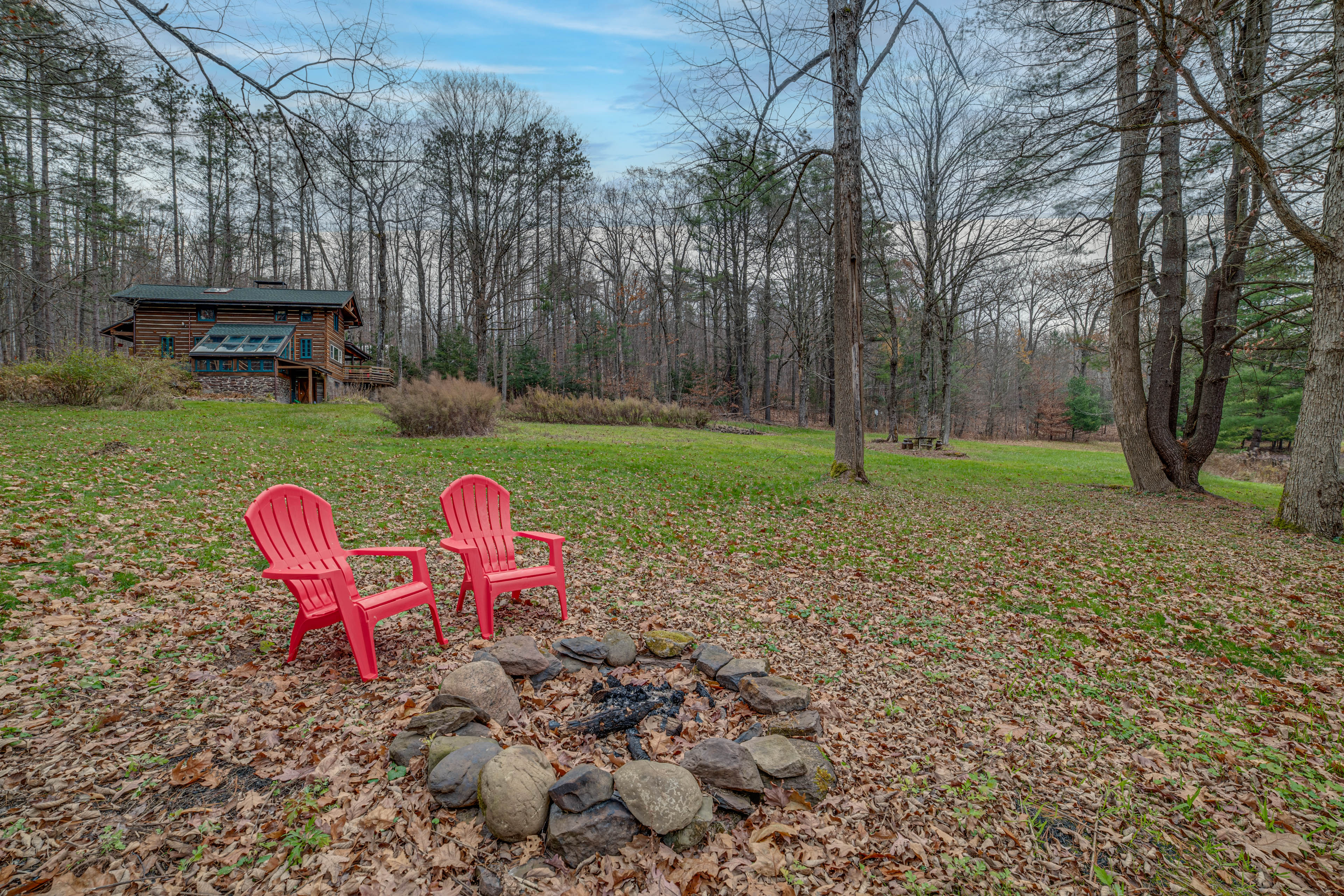 Property Image 2 - Cozy Otego Cabin w/ Wood-Burning Fireplace & Pond!