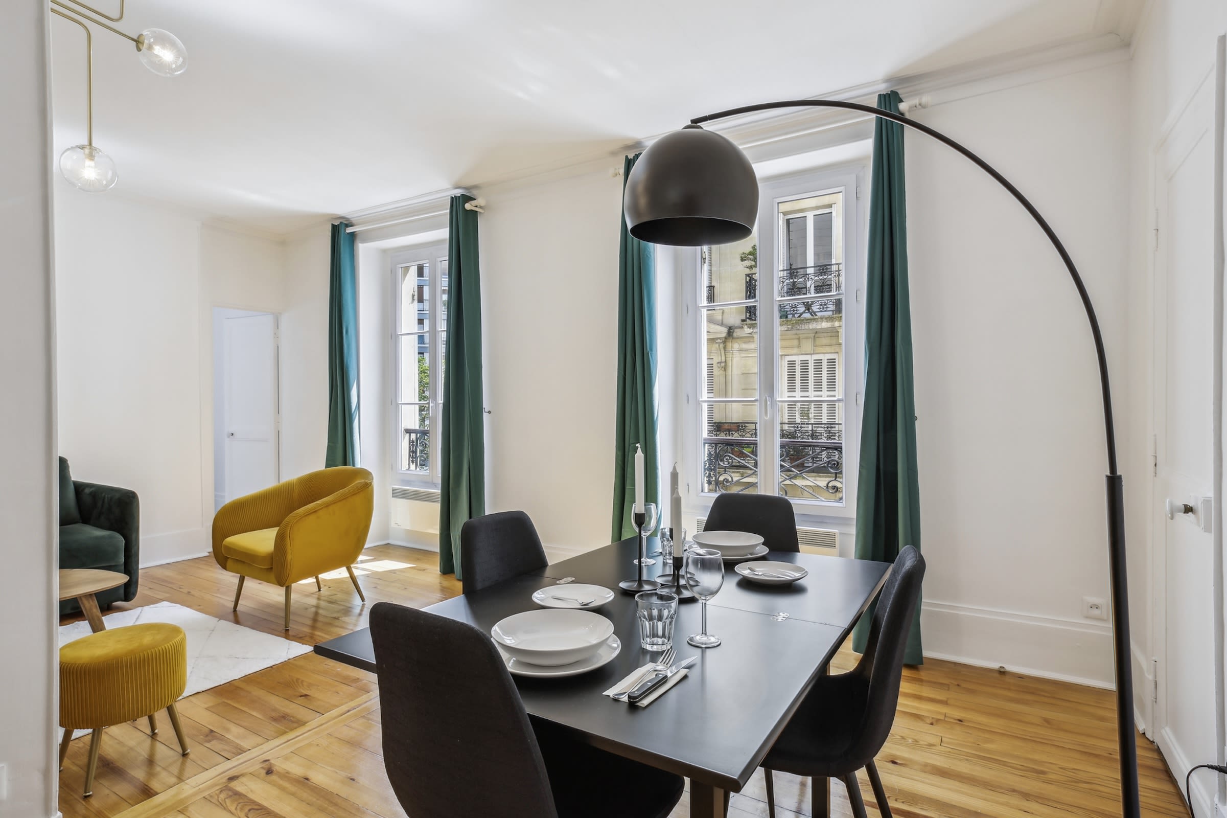 The open-plan living and dining area