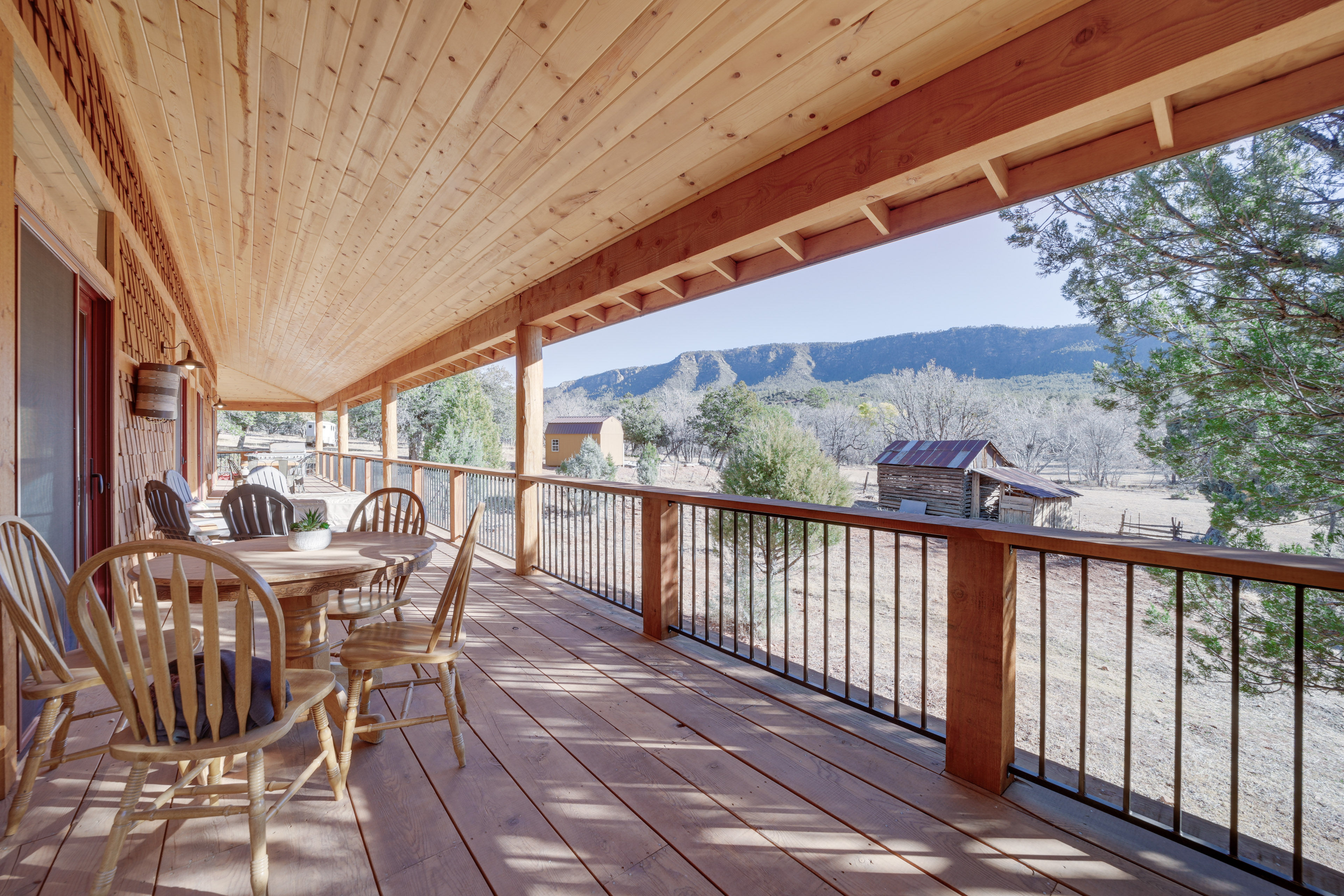 Property Image 1 - Airy Pine Cabin w/ Wraparound Deck Near Trails!