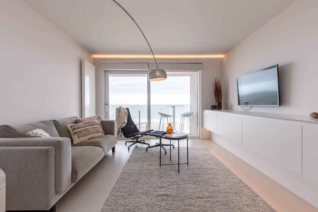 Modern seating area with balcony