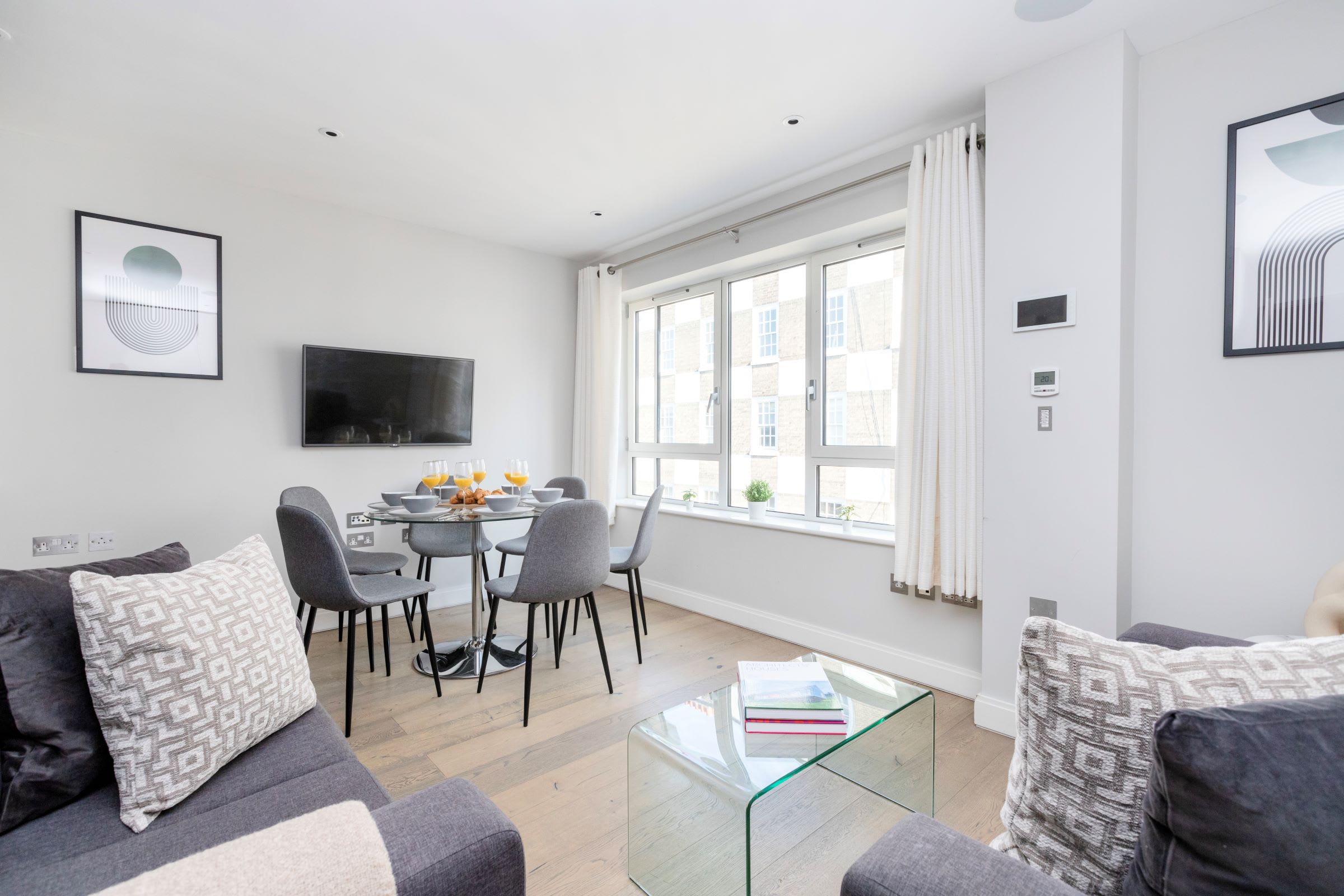 The open-plan living and dining area