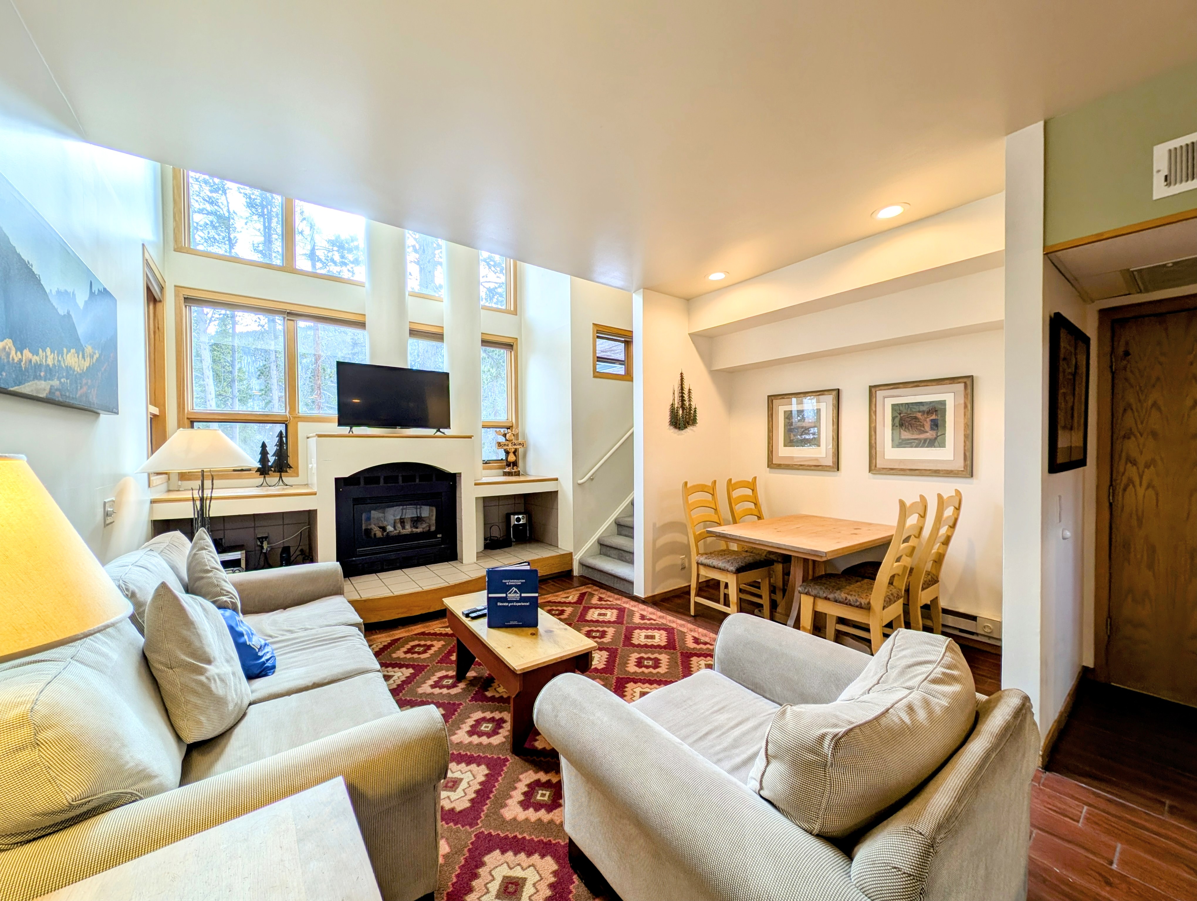 Cozy living room with colorful carpets