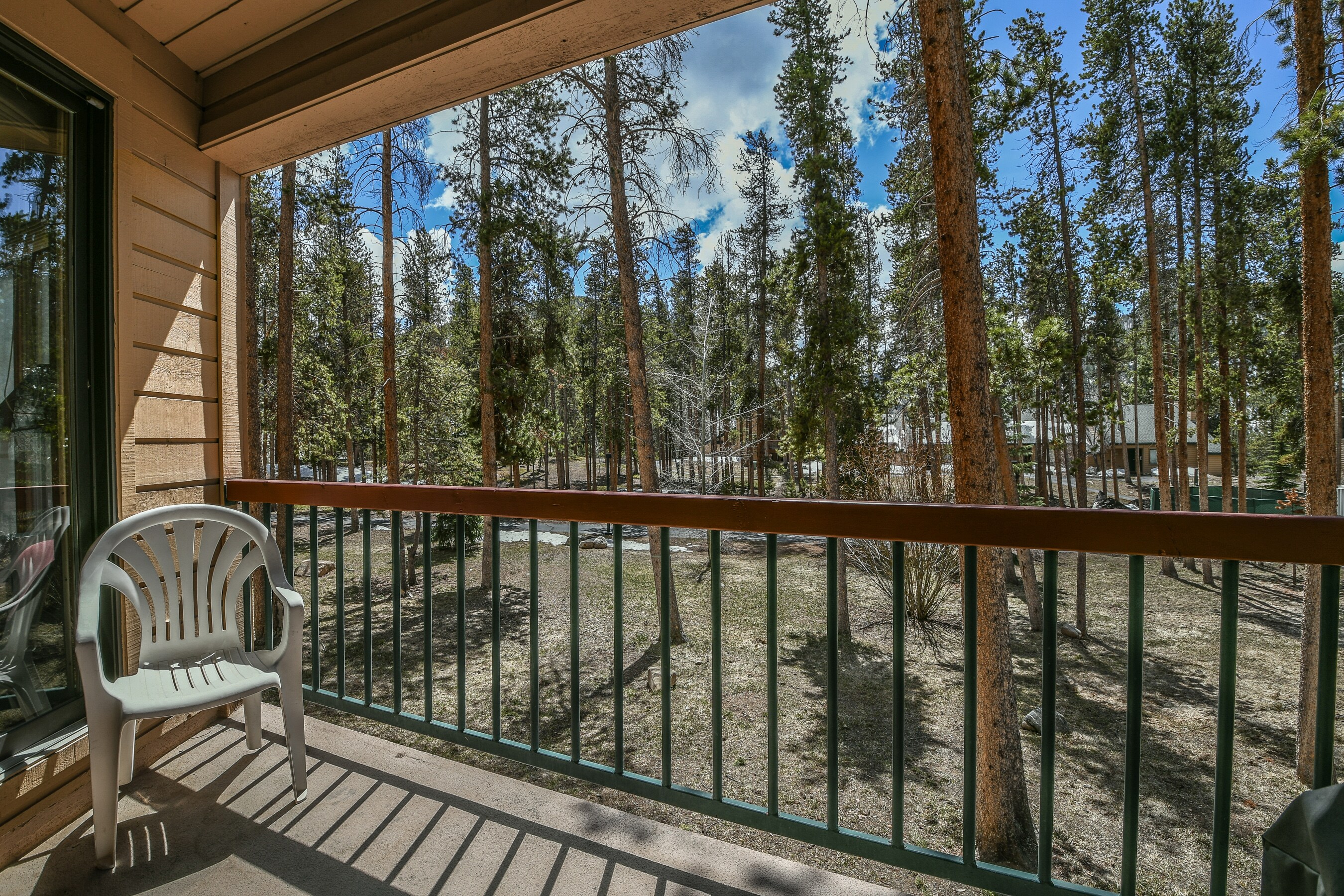 Private balcony with forest views