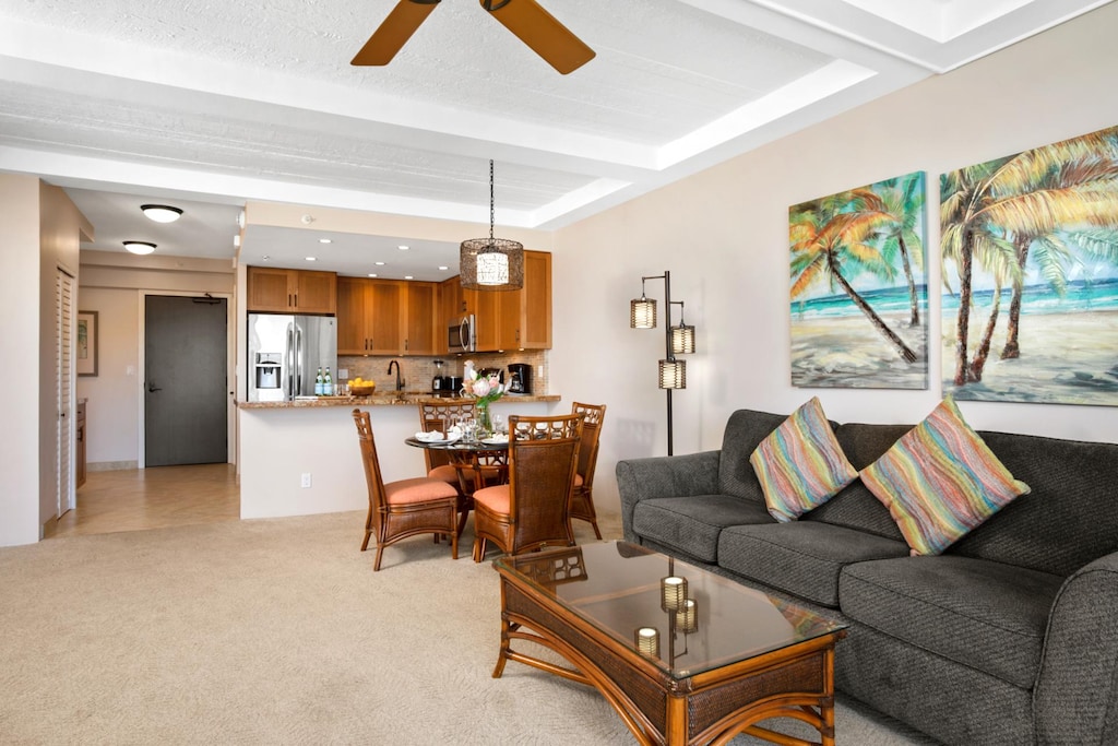 With sunset hues, tropical textures, and a balcony that kisses the sea, this room is pure aloha in every detail