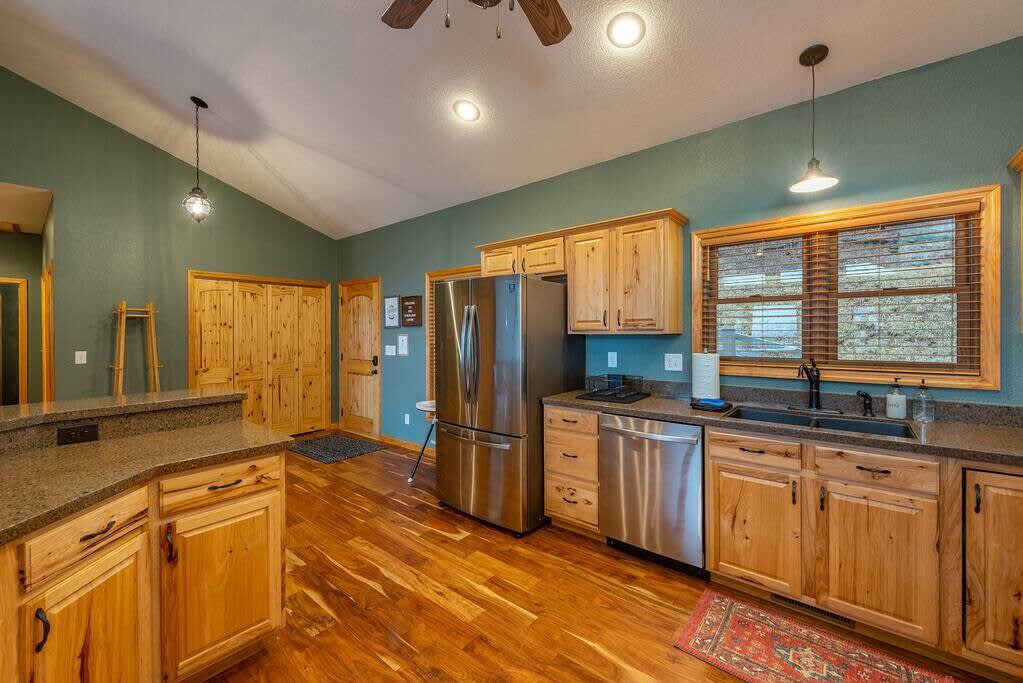 Updated, fully stocked kitchen with all new appliances, Keurig, coffee maker, and French press