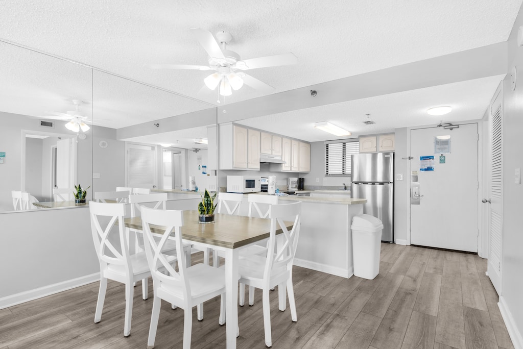 Dining and kitchen