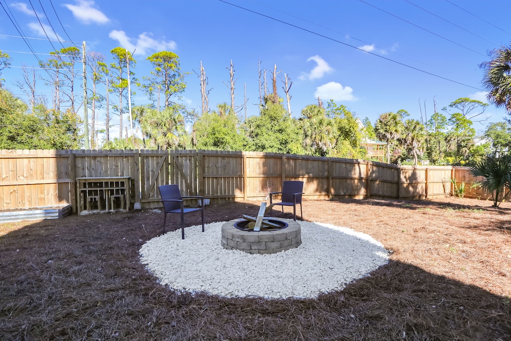 Fire Pit in Backyard