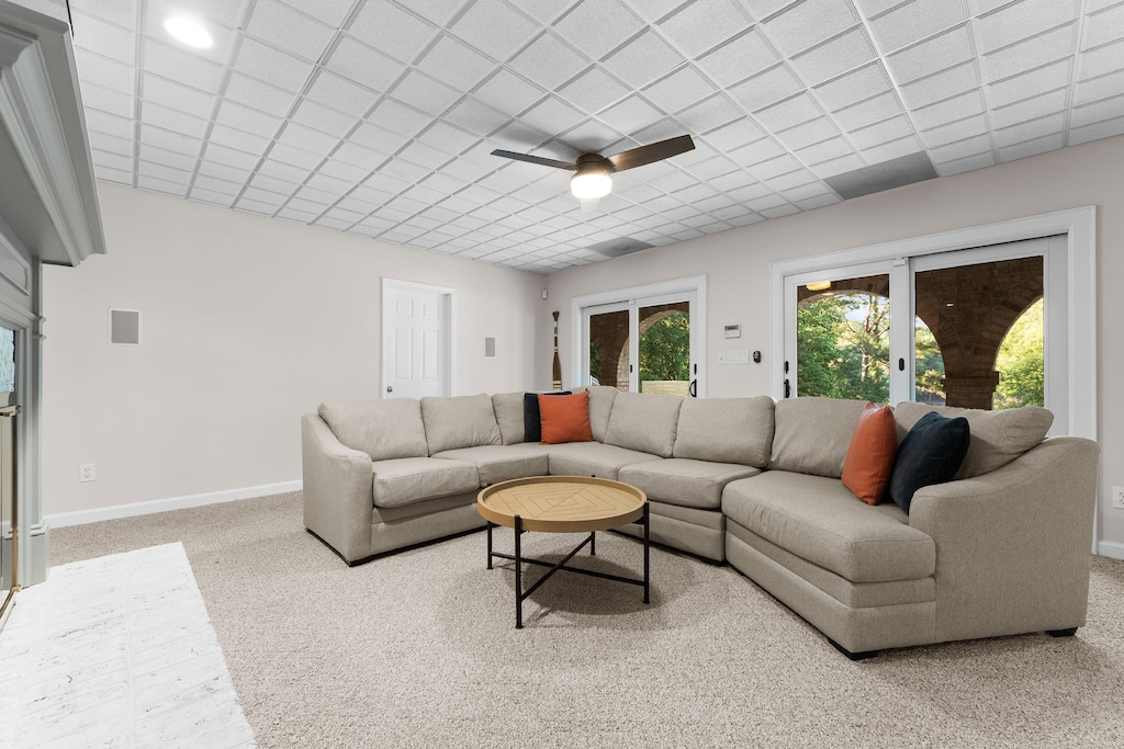 Lower Level Recreation room with a pool table and bar.