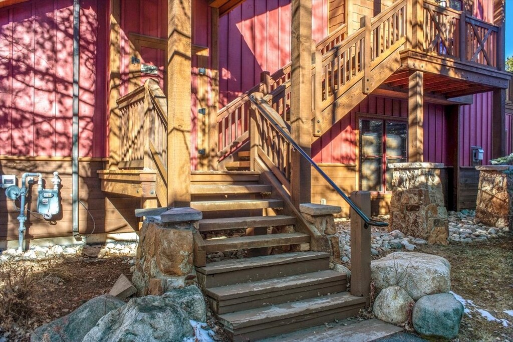 2 flights of stairs to property door entrance