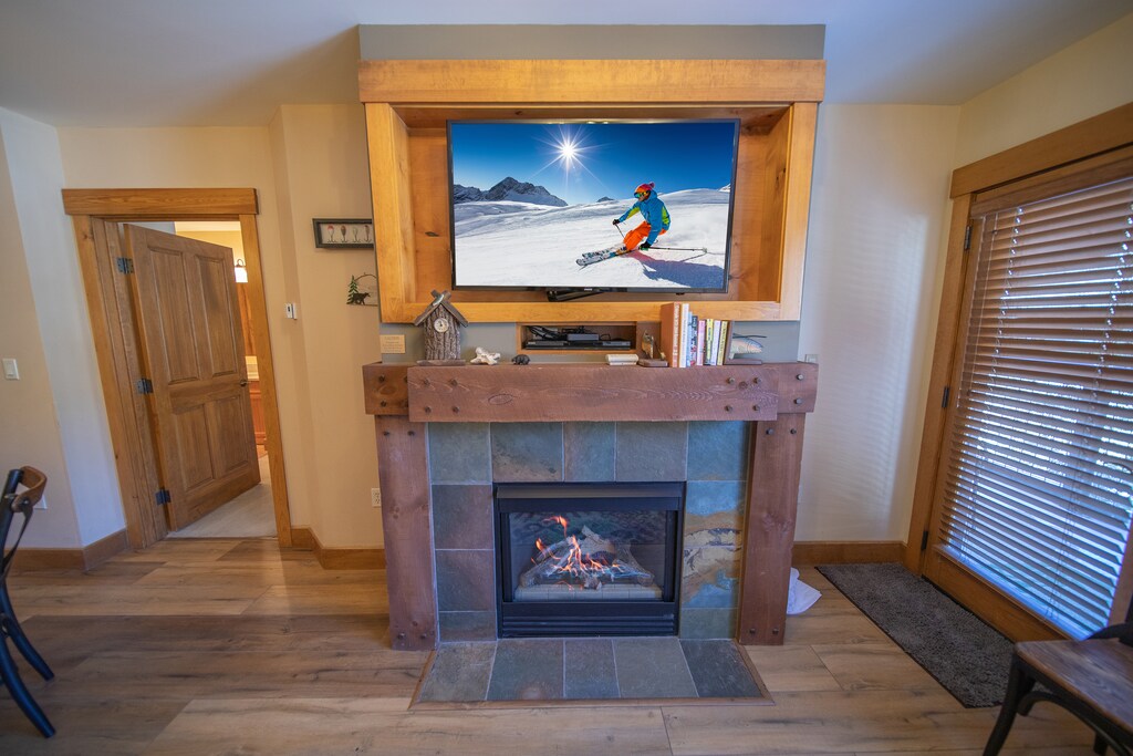 Warm up with the gas fireplace