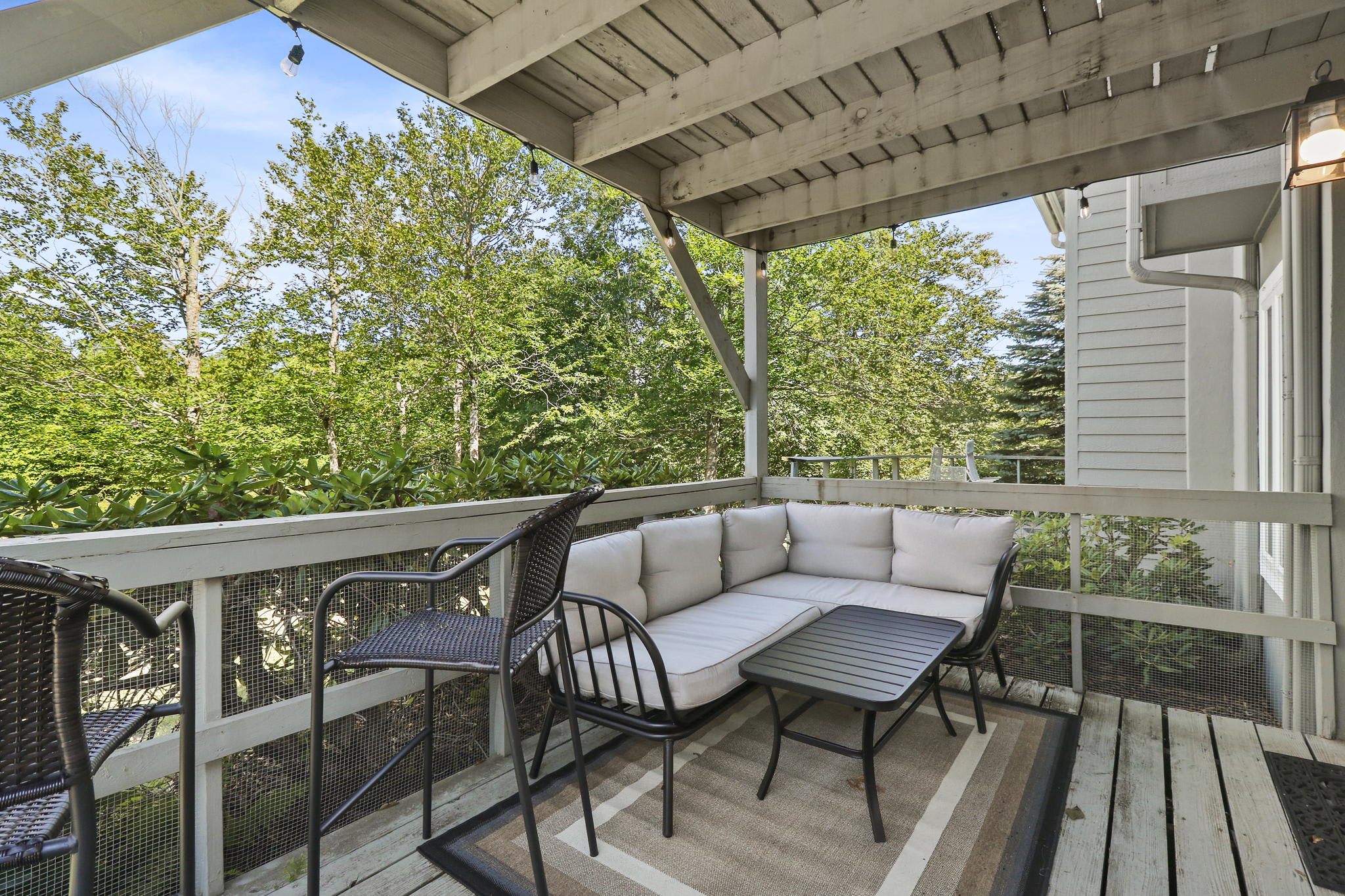 Our outdoor deck exudes sophistication, creating a relaxing ambiance.