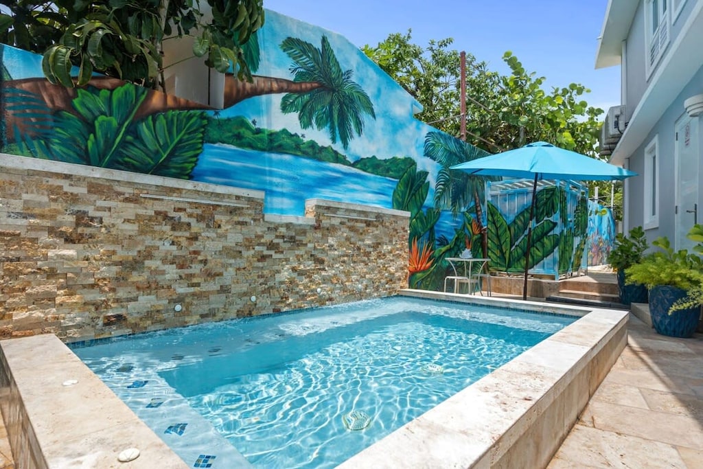 Shared plunge pool and outdoor terrace