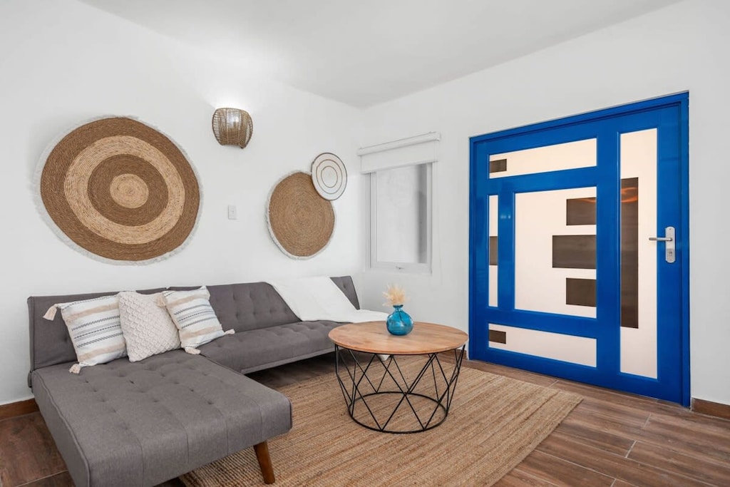 The Living Room has a comfy sectional sofa