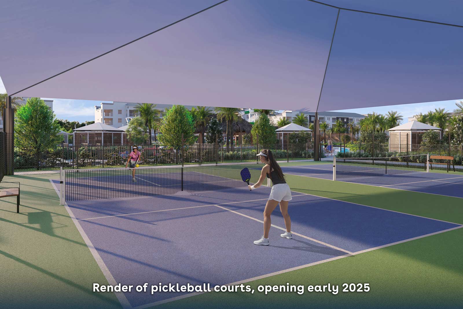 Render of Pickleball Courts, Opening Early 2025