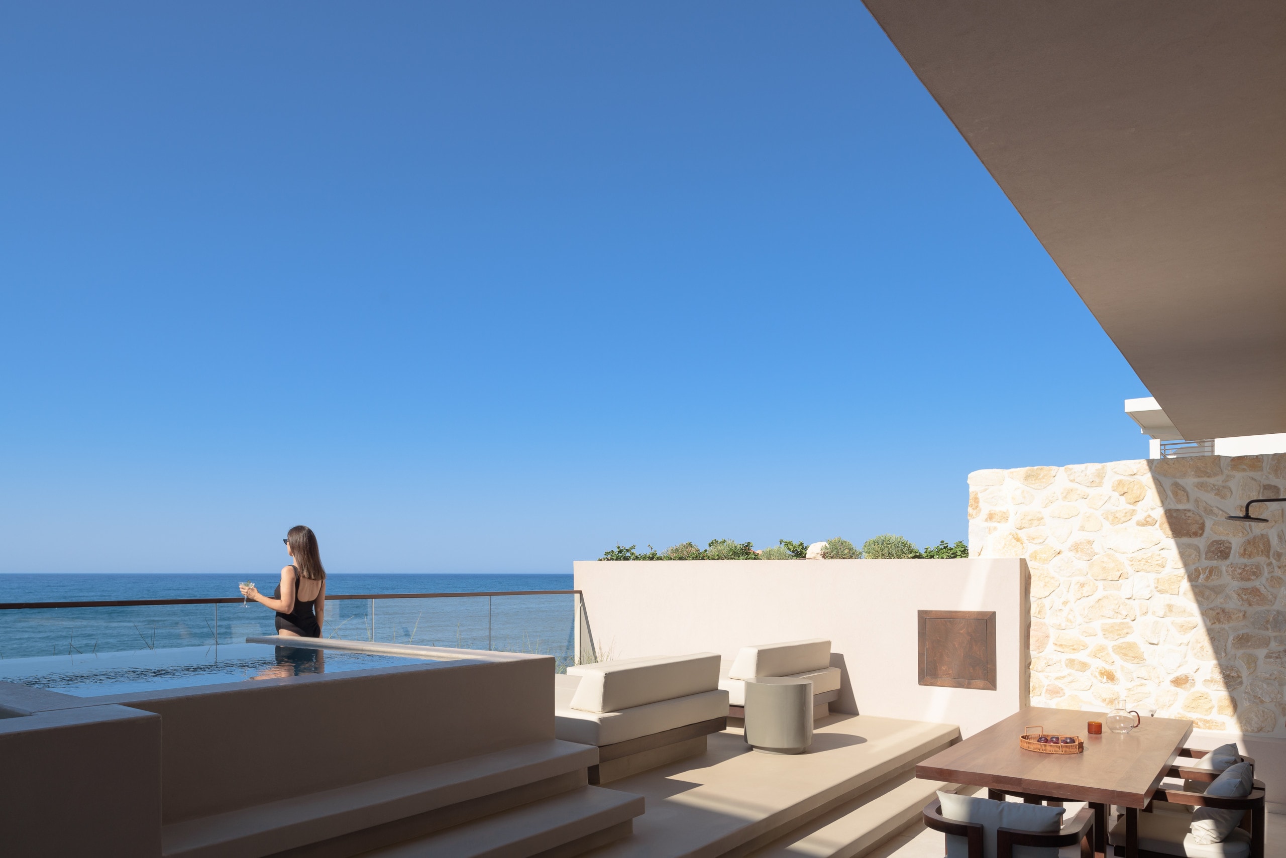 Breath-taking sea views from the veranda at Thetis BeachFront Retreat