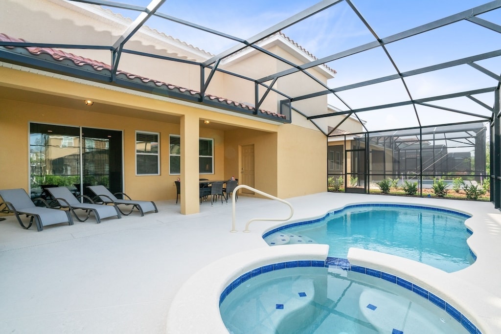 Come relax in your own private pool and spa