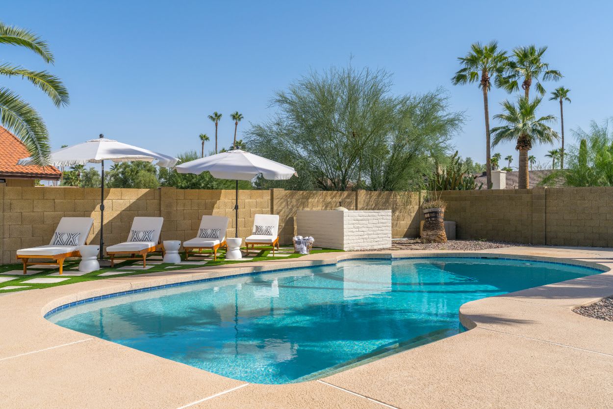 Fully enclosed pool deck with child safety latch