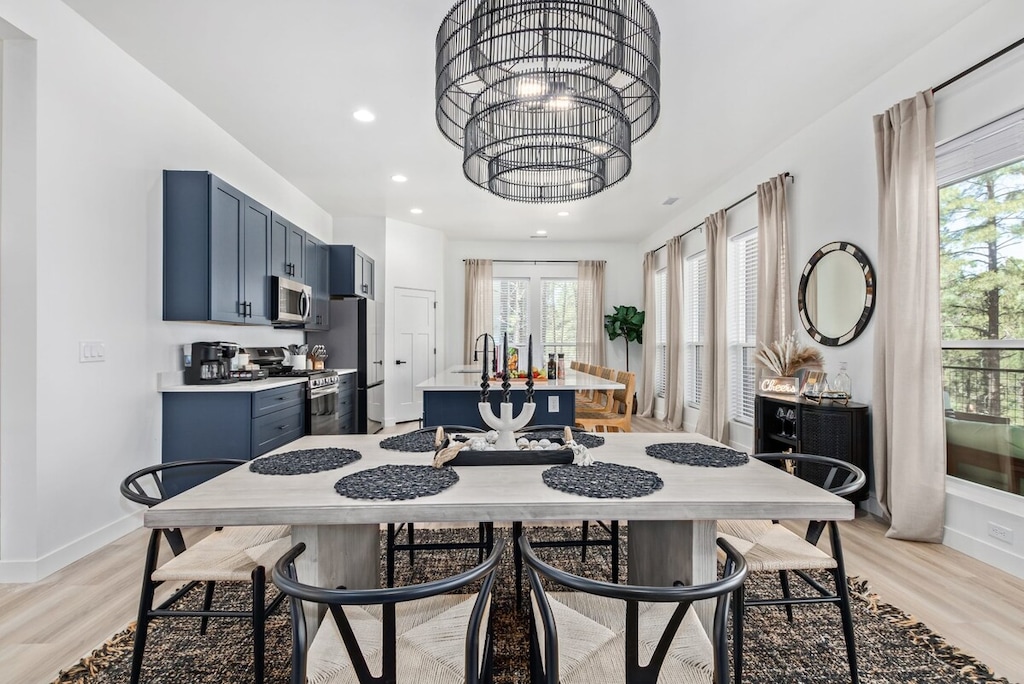 Open concept dining and kitchen