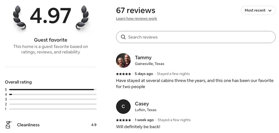 5 star reviews!