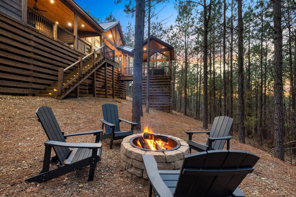 Fire pit with firewood provided