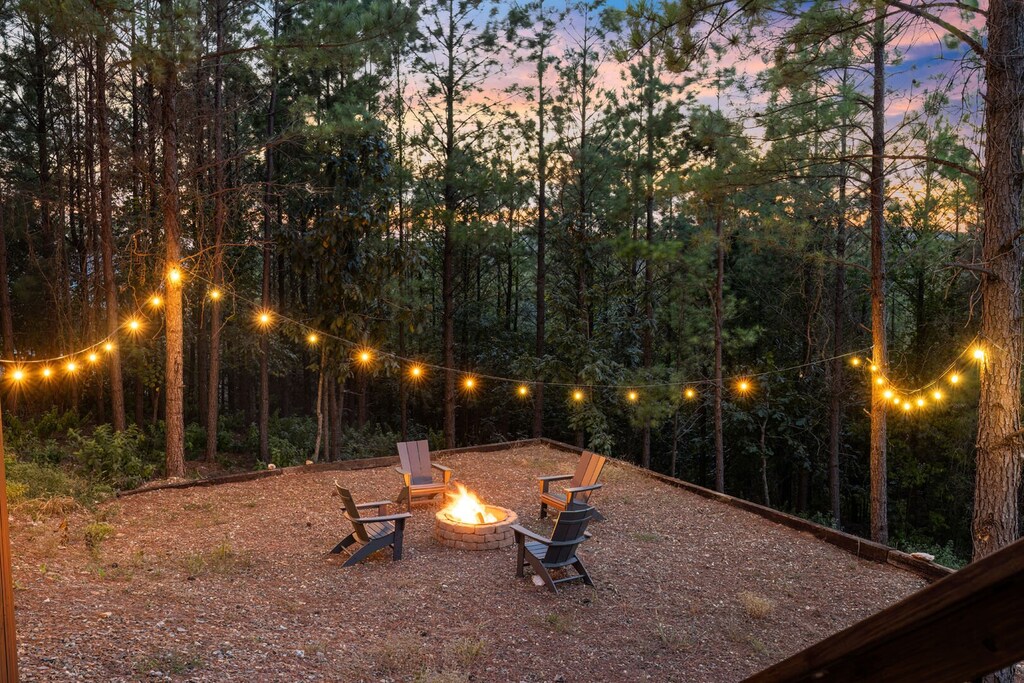 Fire pit with firewood provided