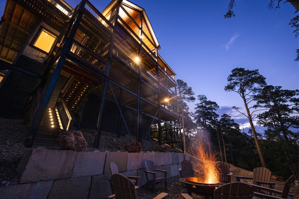 Fire pit with firewood provided