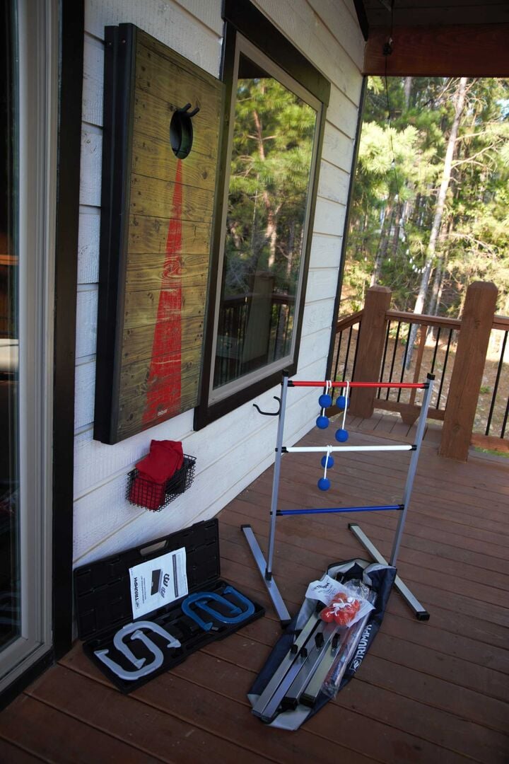 Games on hand for play (corn hole, horseshoes, ladder ball)