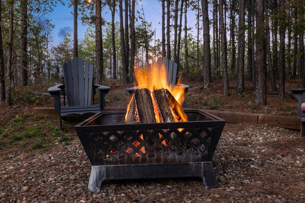 Fire pit with firewood provided