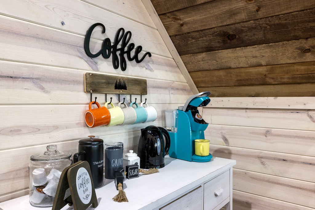 Coffee bar with starter supply of k-cups provided