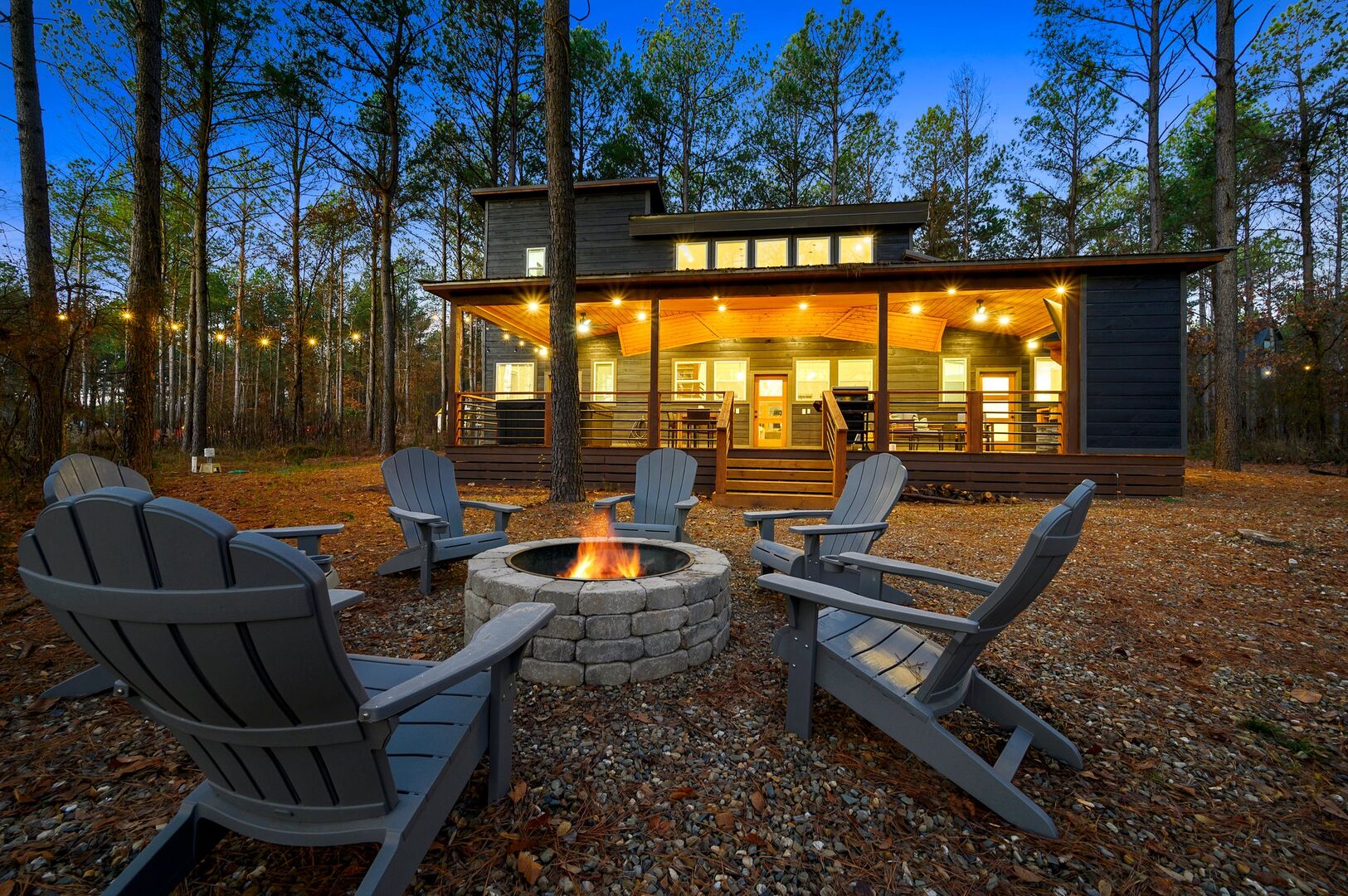 Fire pit with firewood provided