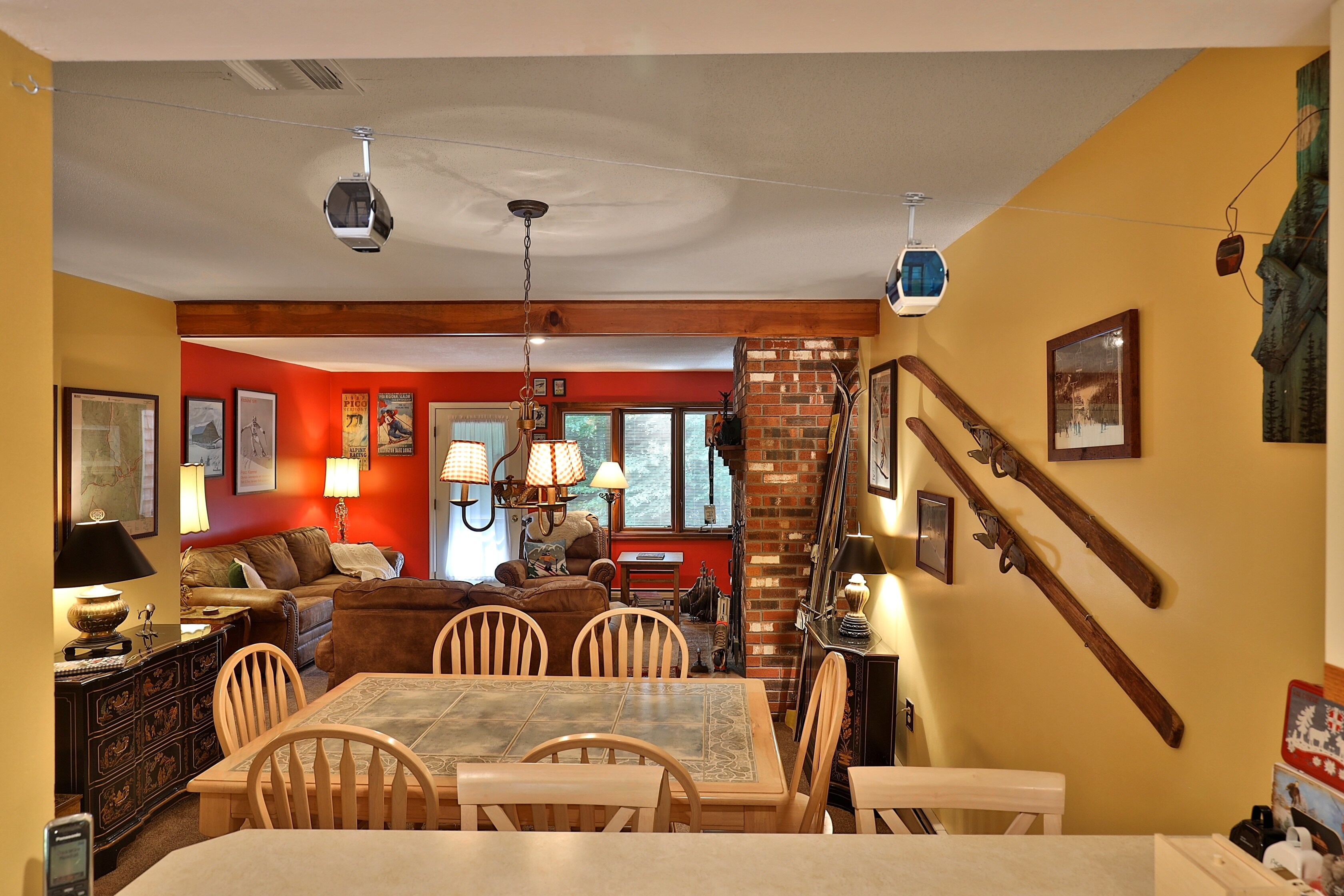 Dining area and living room