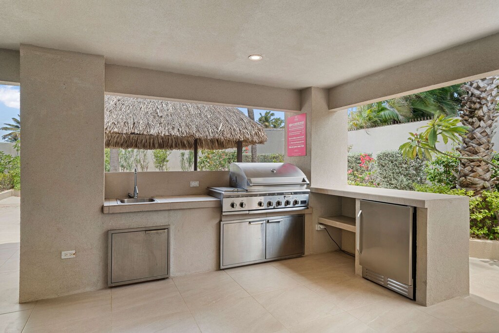 BBQ area outside with sink