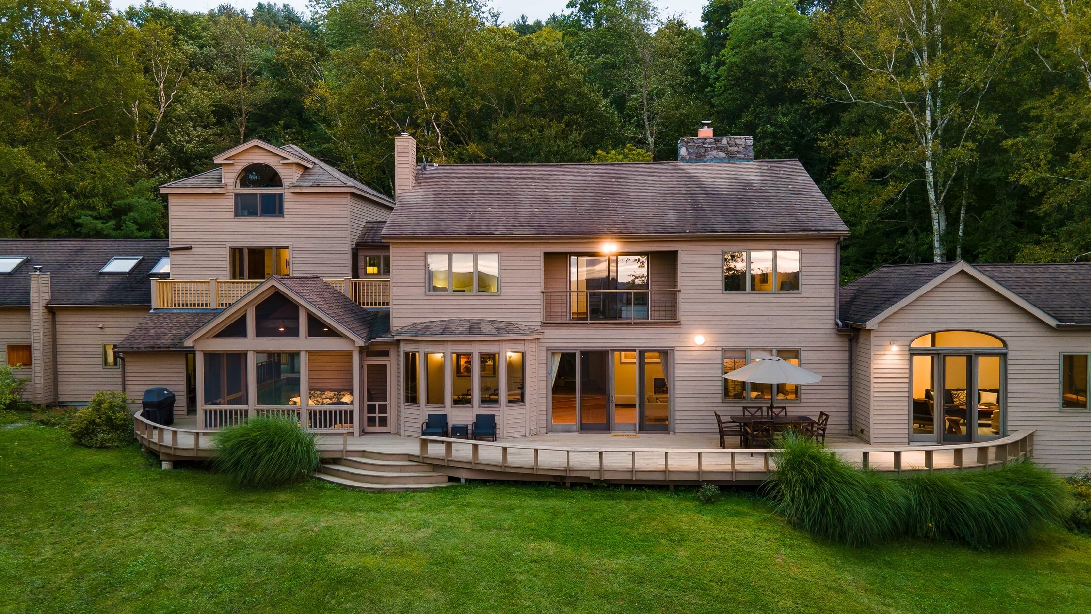 Spacious Berkshires home with a large outdoor patio.