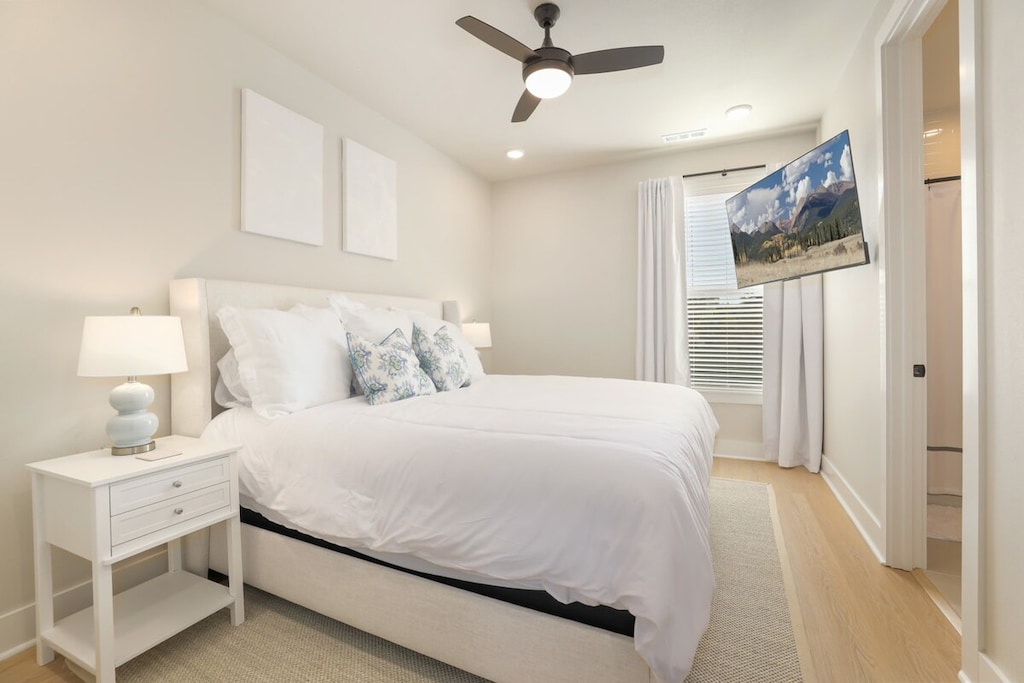 Our second King suite with King size bed, Smart TV, and full attached bathroom.