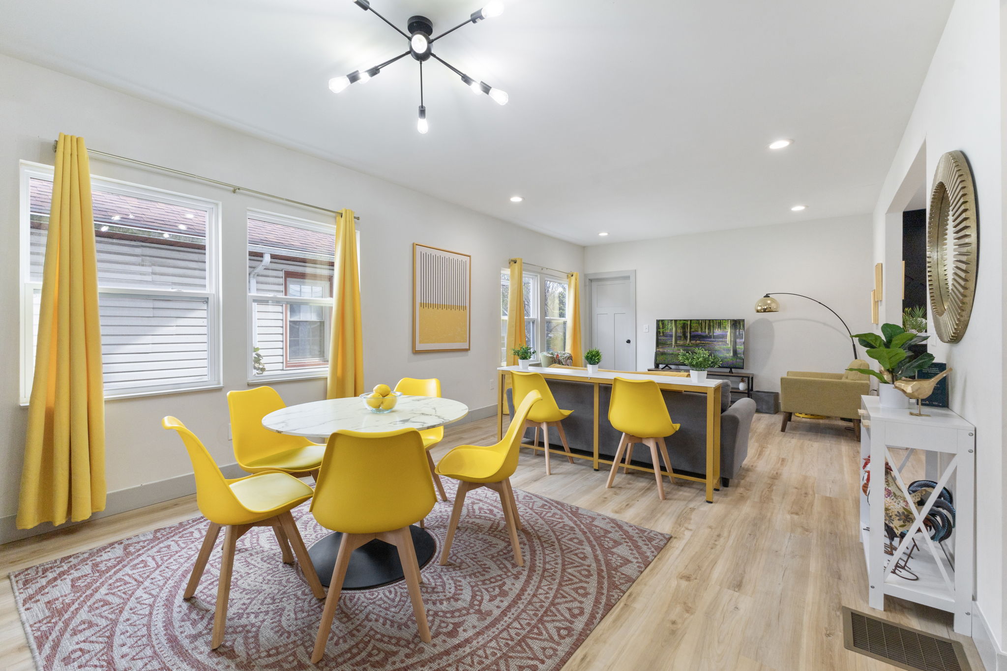 Open living area with a spacious modern sofa -perfect for gatherings