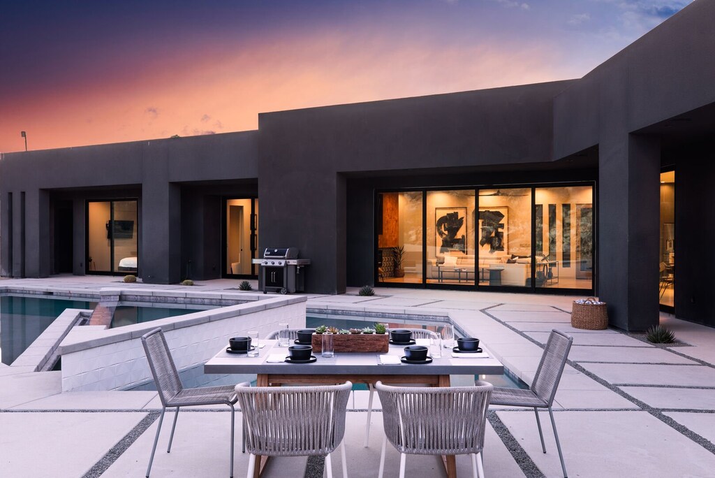 Outdoor dining at night