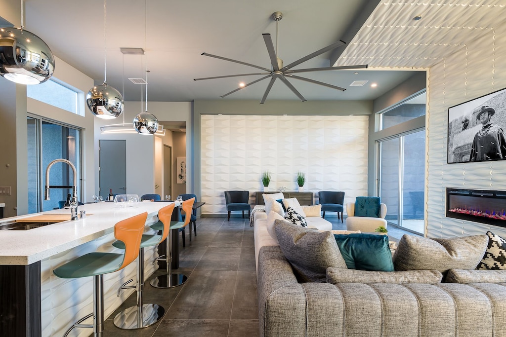 Open concept living / dining space